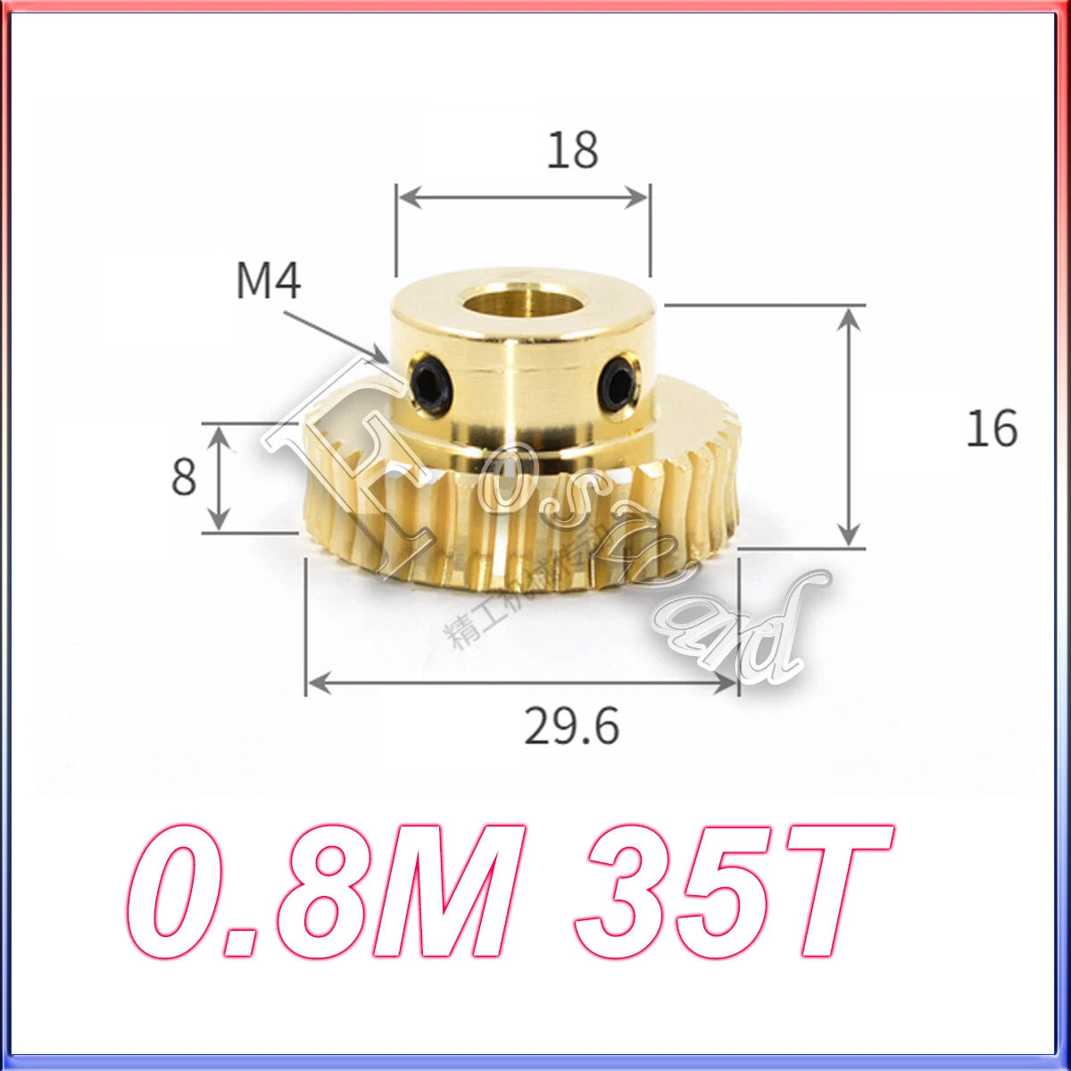 Worm Gear Set 0.5/0.8/1/1.5 Mod Rod Shaft Gear Wheel Reduce Transmission Part