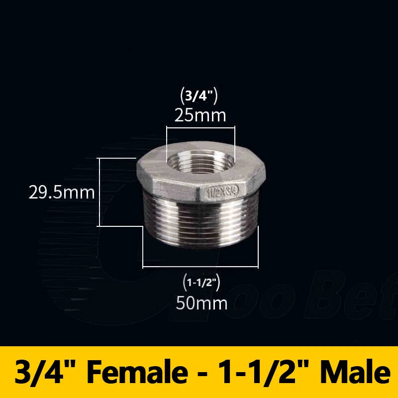 Reducing Bush BSPT Male Female Thread Pipe Fitting – Stainless Steel 304 (A2)