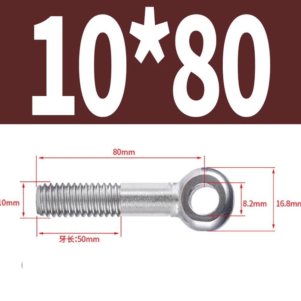 M5 - M24 A2 304 Stainless Steel Partially Threaded Forged Eye Bolts with Rings for Wire Rope & Hanging - HomeDIYer