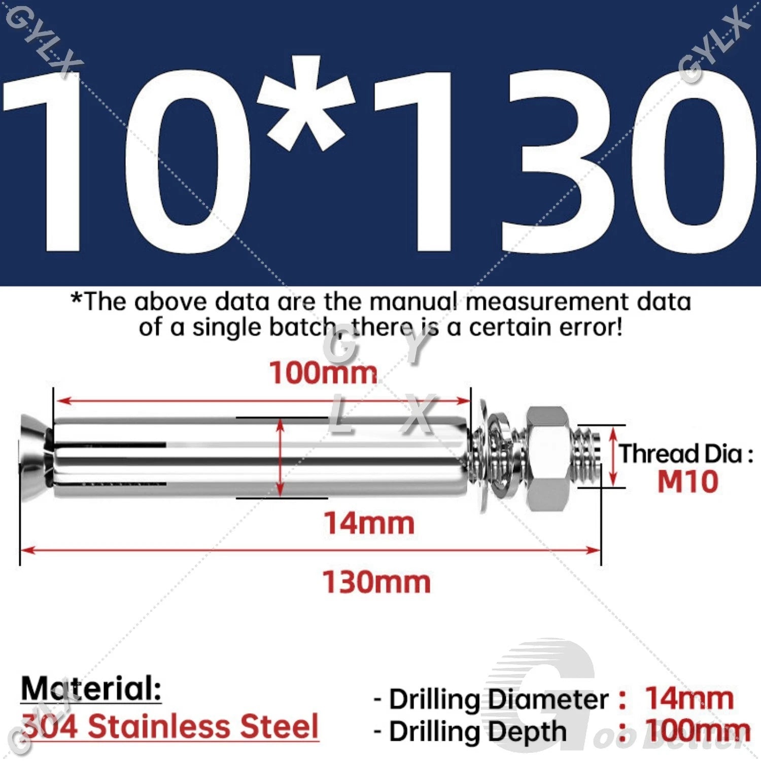 Concrete Expansion Bolts Wall Anchor Screws — M6 to M20 | Stainless Steel & Zinc Plated