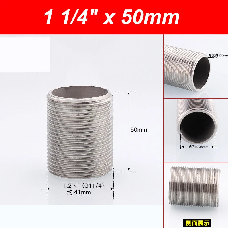 A2 Stainless Steel Male Threaded Rod Connector Stud — Pipe Fitting Bar