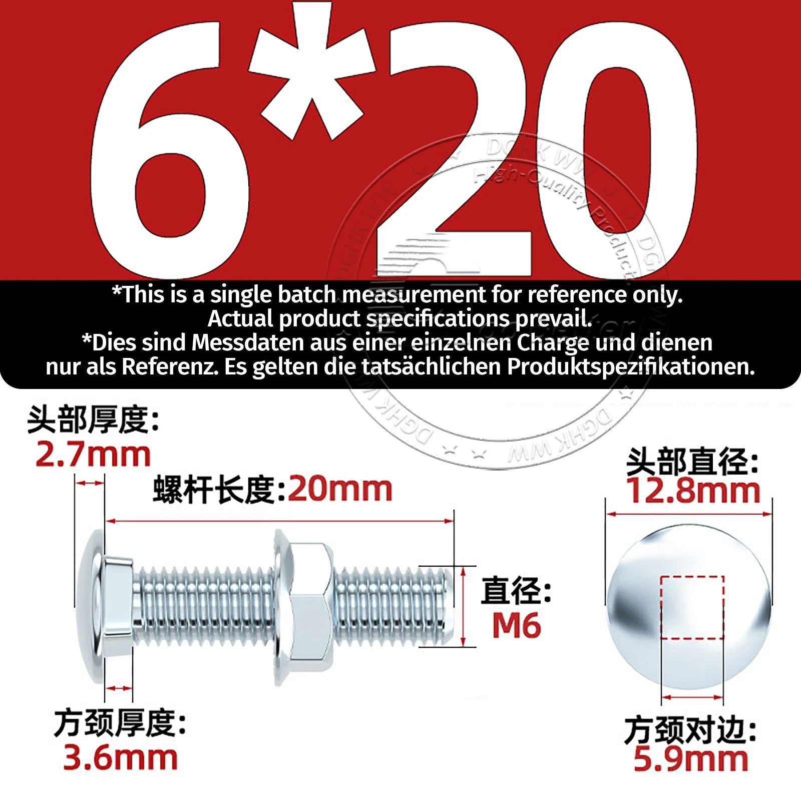 M4–M12 Cup Square Carriage Bolts with Hex Full Nuts | Zinc Plated | Sets of 2–50