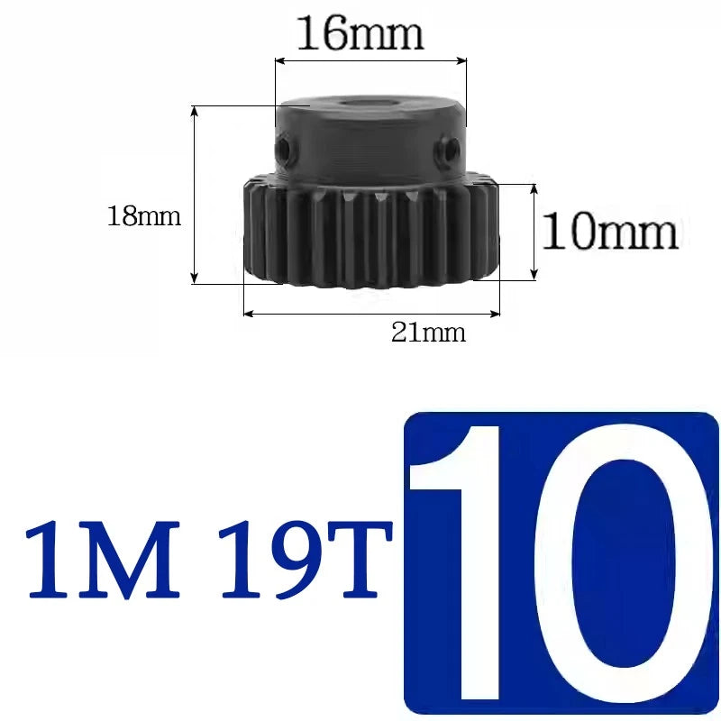 Spur Gears 1 Mod Transmission Gear With Step 45# Steel Pinion Motor Gear 10T~29T