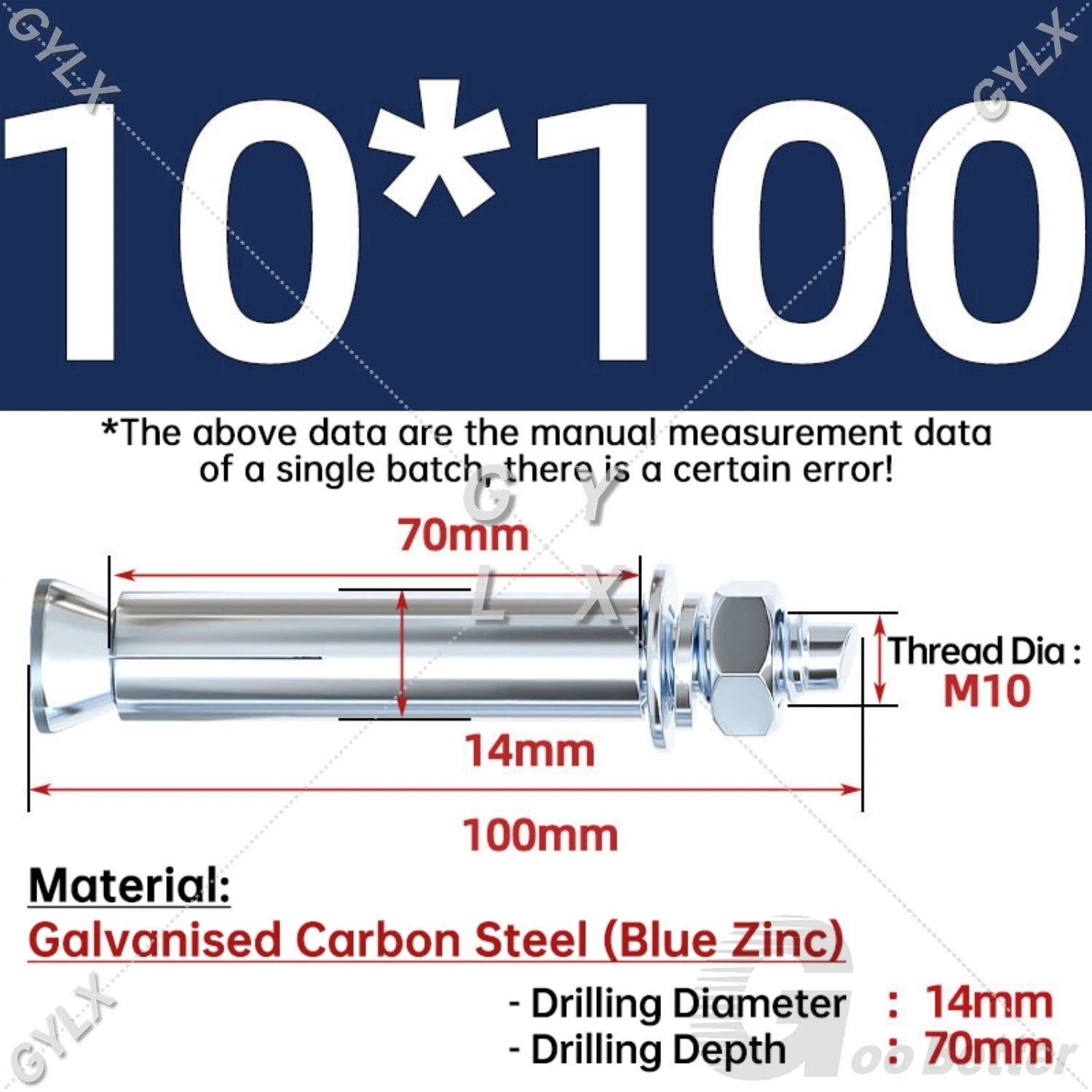 Concrete Expansion Bolts Wall Anchor Screws — M6 to M20 | Stainless Steel & Zinc Plated