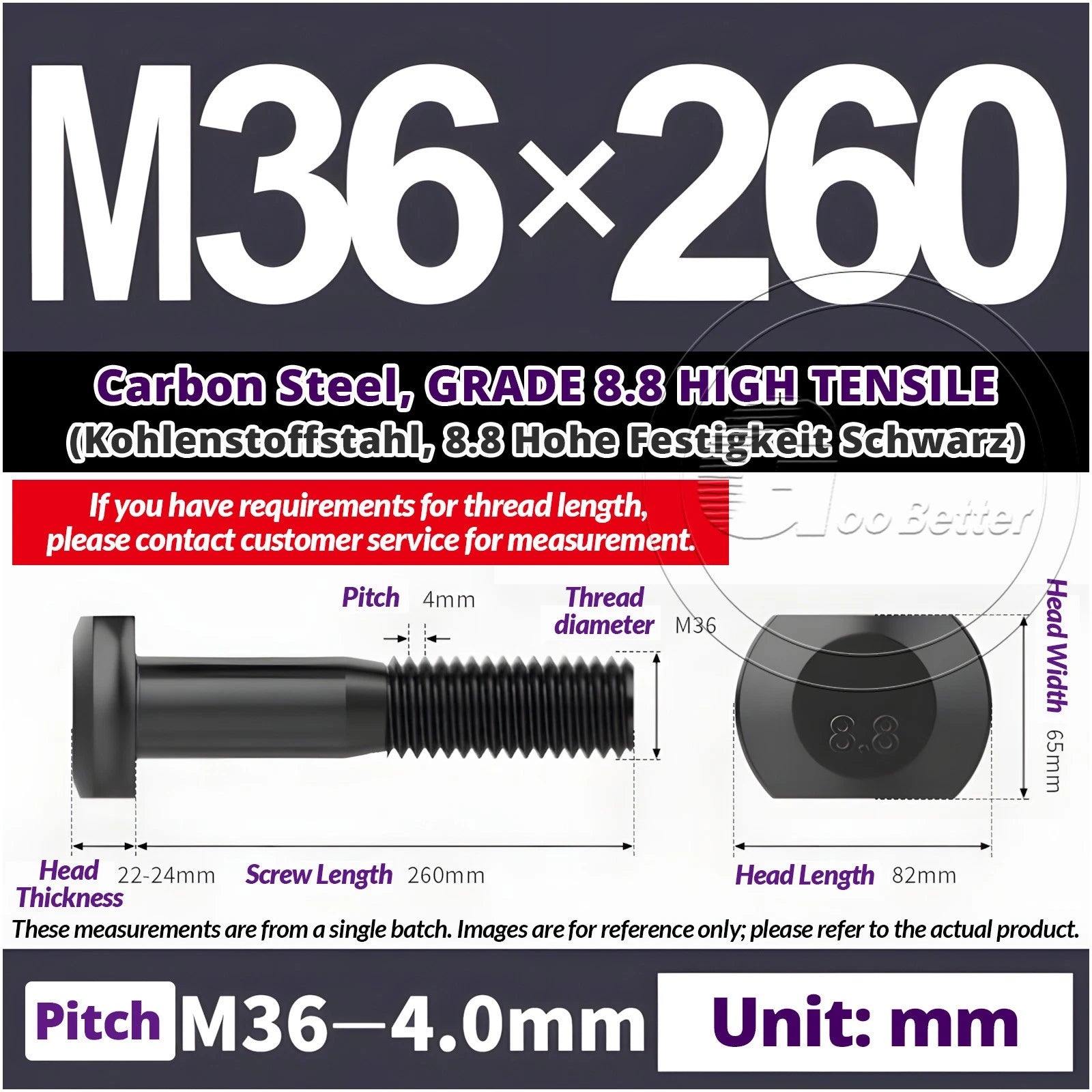T-Slot Bolts M22 - M42 T Track Bolts 70mm to 500mm Long GRADE 8.8 HIGH TENSILE