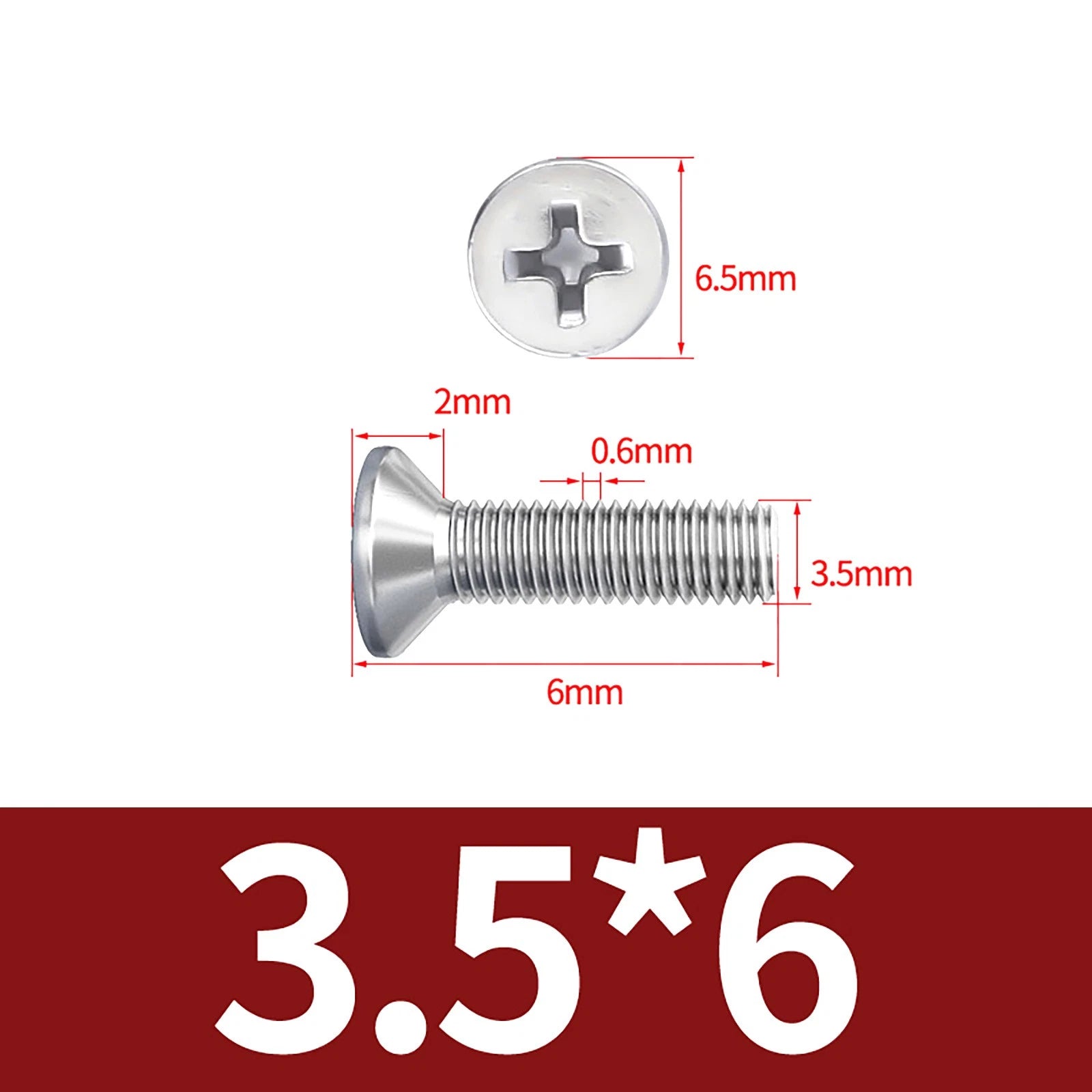 M3–M10 Phillips Countersunk Machine Screws – A2 Stainless Steel, Flat Head, Fully Threaded (3–100mm Overall Length)
