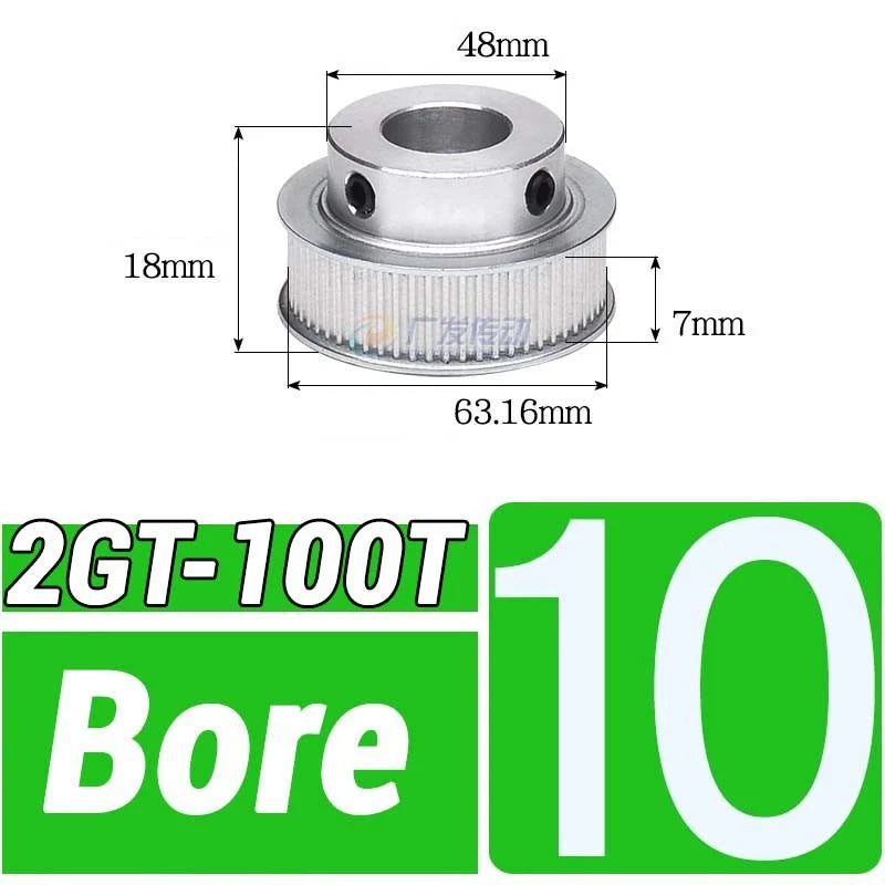 GT2 Timing Belt Pulley 16-100 Teeth 6-10mm Teeth Width Bore 3mm-25mm For 3D