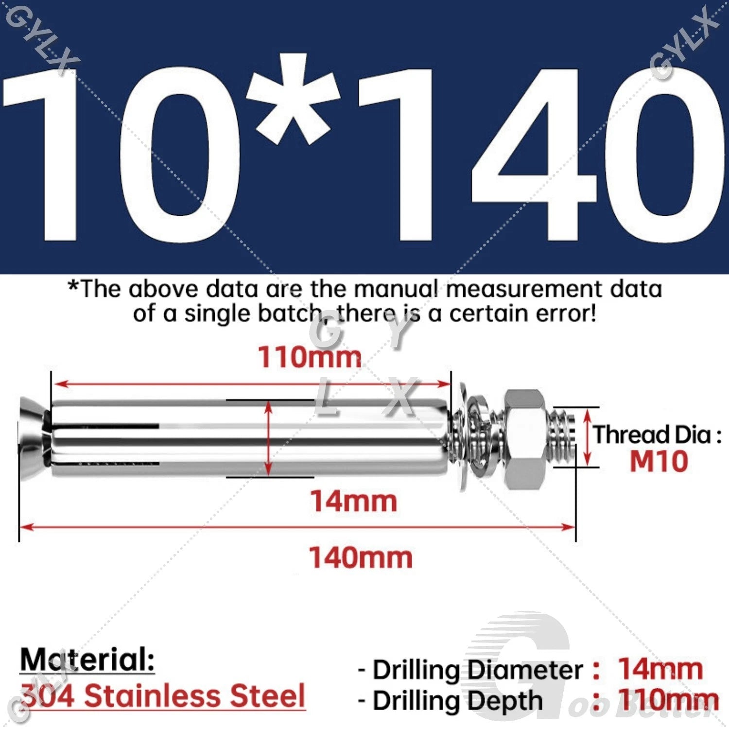 Concrete Expansion Bolts Wall Anchor Screws — M6 to M20 | Stainless Steel & Zinc Plated