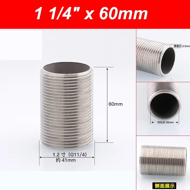 A2 Stainless Steel Male Threaded Rod Connector Stud — Pipe Fitting Bar