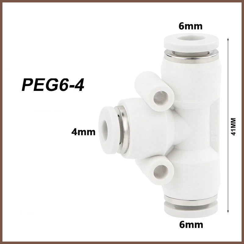 Pneumatic Push Fit Connectors Air Hose Speed Push In Fittings PU PE PY PG PEG