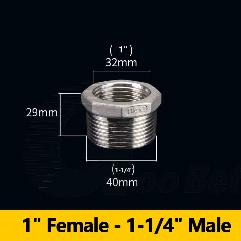 Reducing Bush BSPT Male Female Thread Pipe Fitting – Stainless Steel 304 (A2)