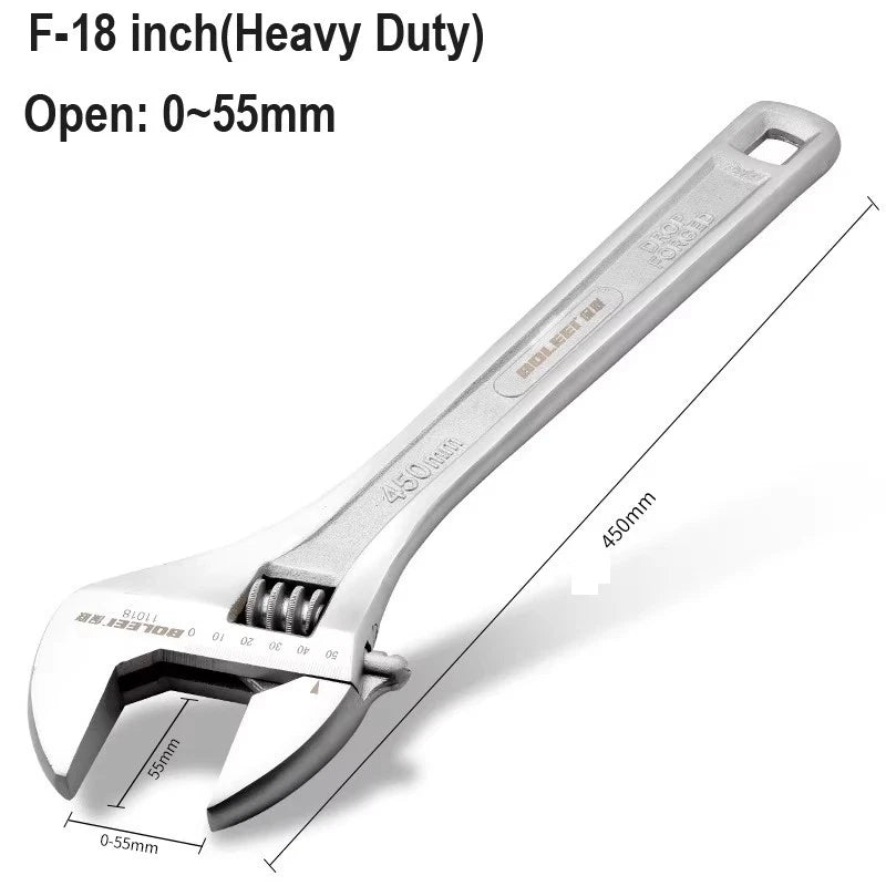 Adjustable Spanner Wrench 6 8 10 12"  Cr-V Steel Metric Scale Strong Grip Handle