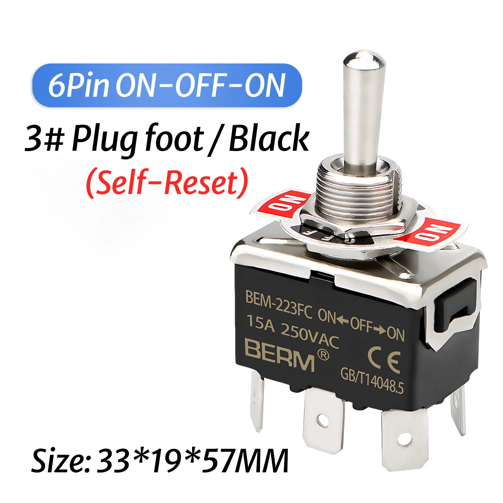 Waterproof Heavy Duty Toggle Switch ON-OFF / ON-OFF-ON | 2–6 Pin | 15A 250V