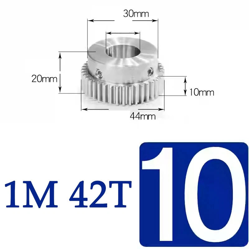 Spur Gears 1M Transmission Gear With Step Stainless Steel Motor Gear 32~50 Teeth