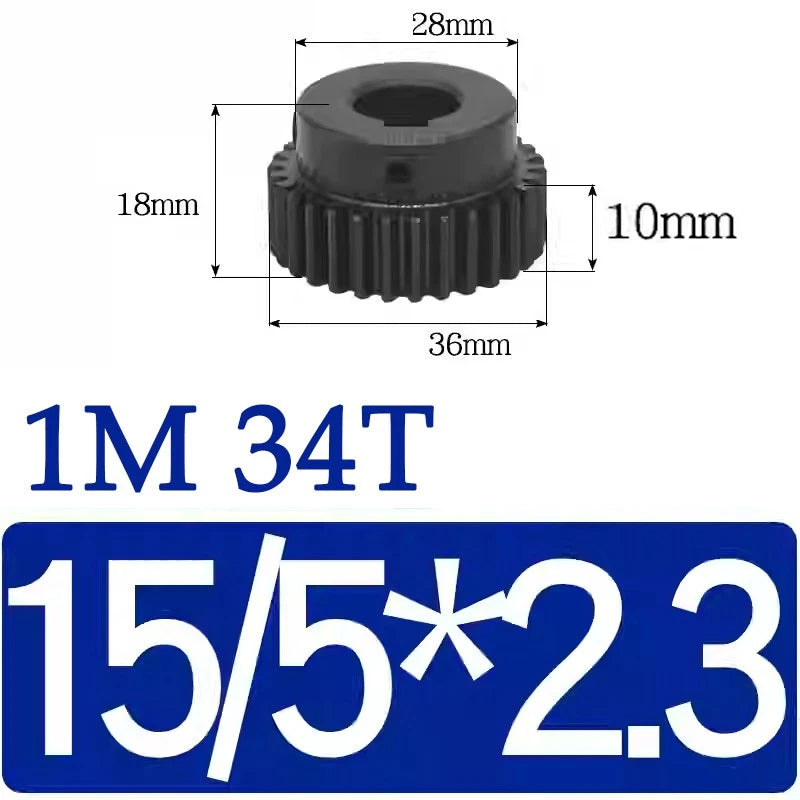 Spur Gears 1 Mod Transmission Gear With Step 45# Steel Pinion Motor Gear 30T~44T