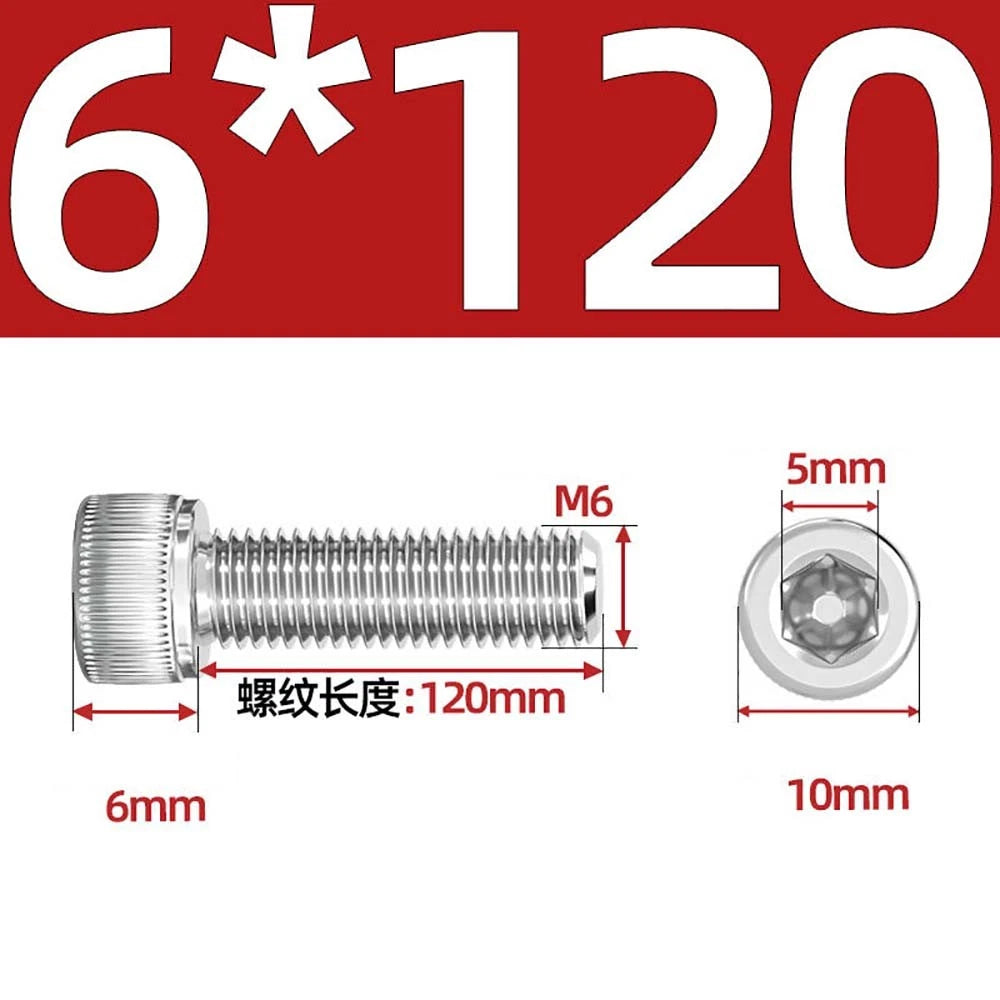 Socket Head Cap Screws – A2 Stainless Steel, M6 to M24, Hex Drive (DIN 912)