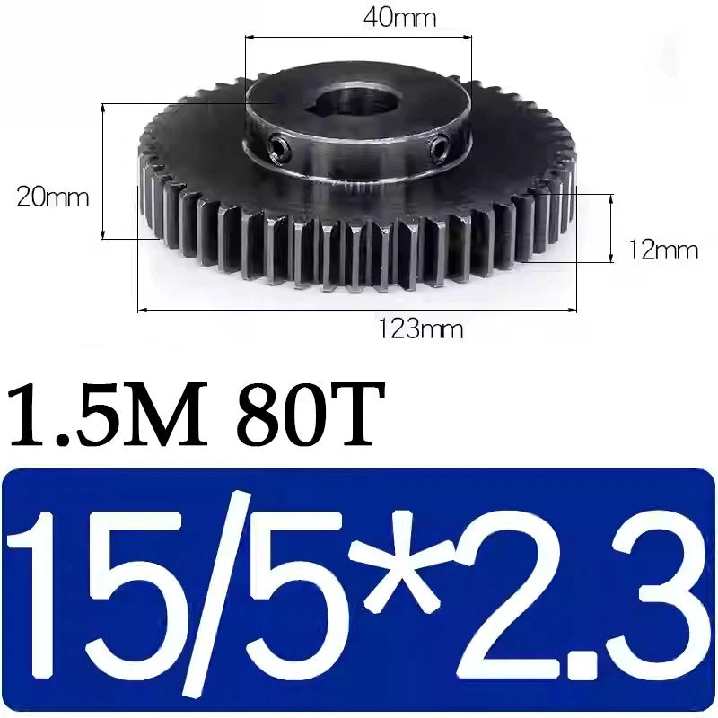 Spur Gears 1.5 Mod Transmission Gear With Step 45#Steel Pinion Motor Gear 30/80T