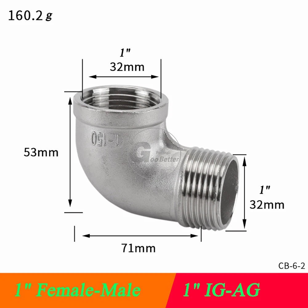 A2 Stainless Steel BSP Reducer Elbow Pipe Fittings | 1/8" to 4" Male Female