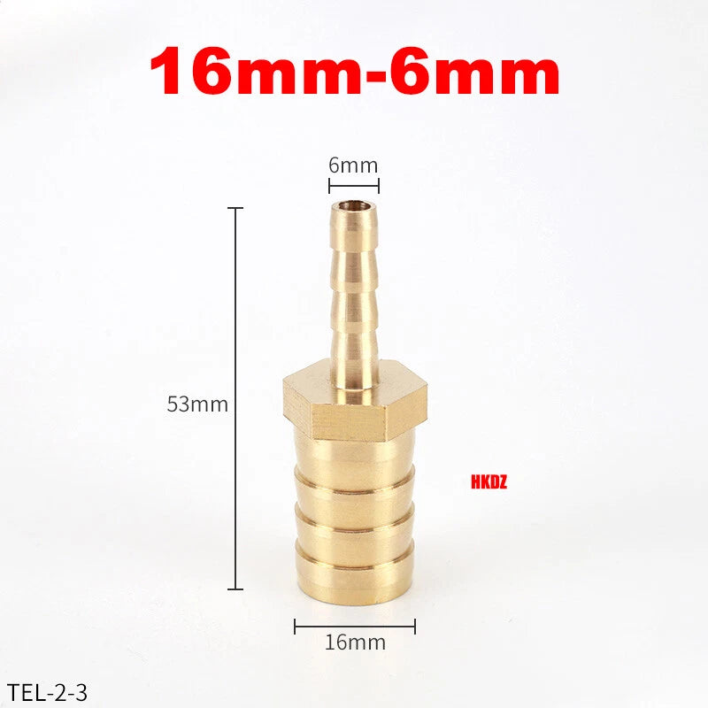 Brass Barbed Hosetail Straight Connector — Air Water Fuel Gas Hose Joiner