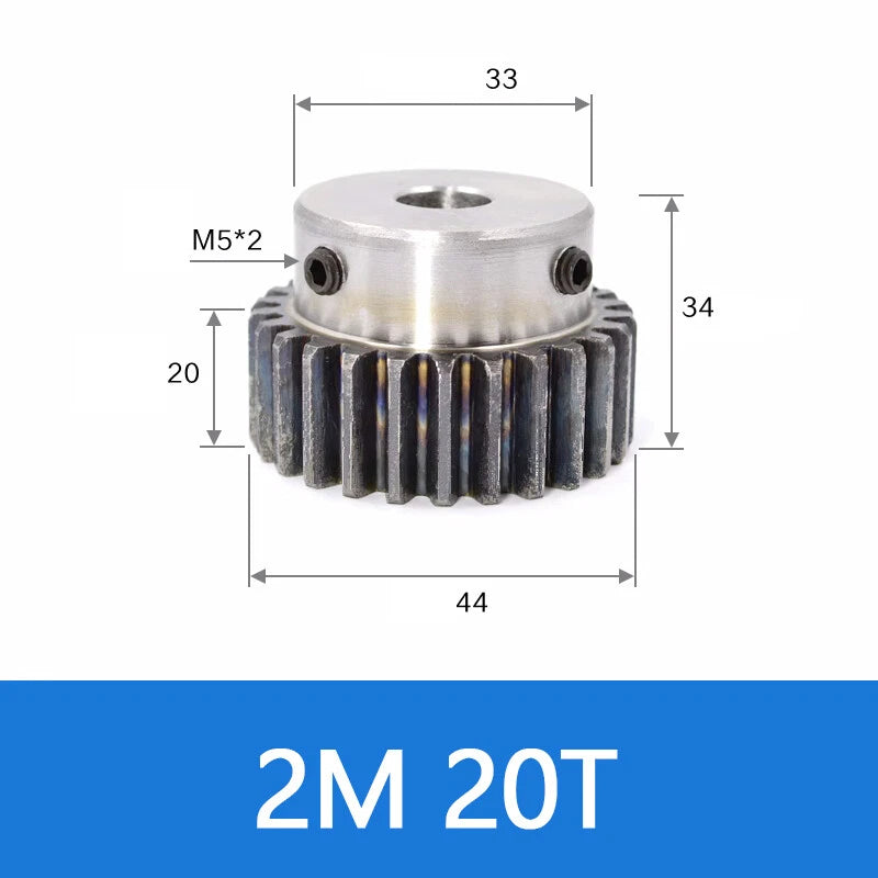 Spur Gear 45# Steel Transmission Gear 1.5/2 Mod 12-27 Teeth With Step Motor Gear