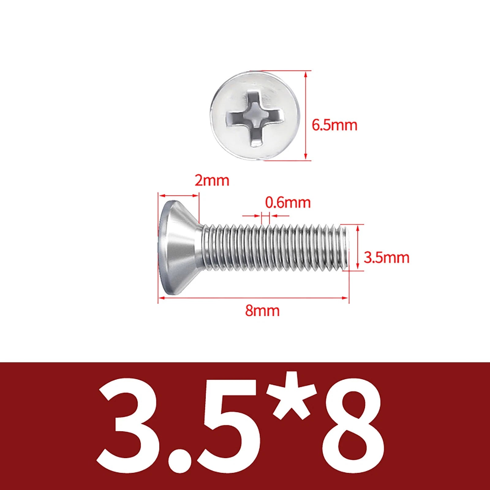 M3–M10 Phillips Countersunk Machine Screws – A2 Stainless Steel, Flat Head, Fully Threaded (3–100mm Overall Length)