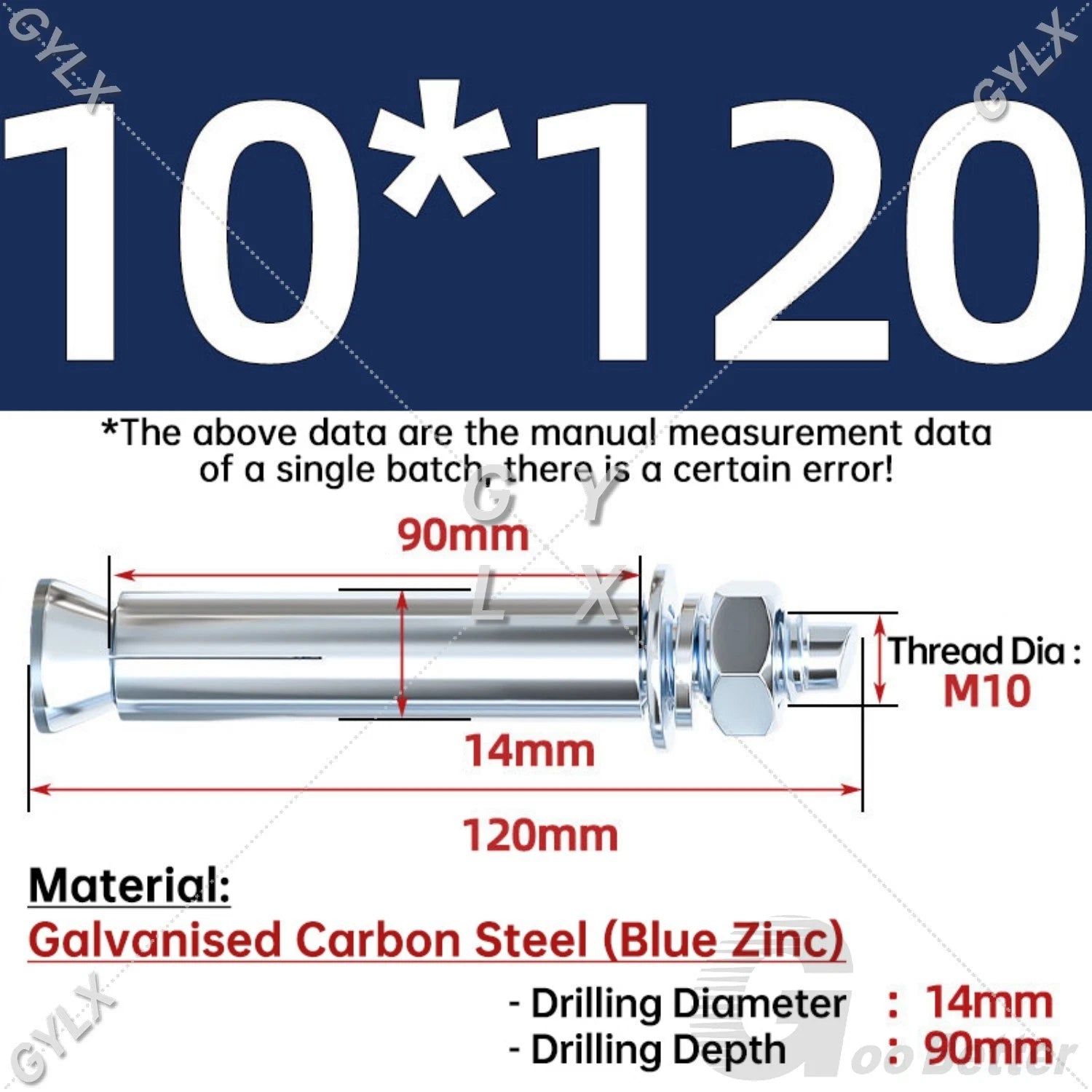 Concrete Expansion Bolts Wall Anchor Screws — M6 to M20 | Stainless Steel & Zinc Plated