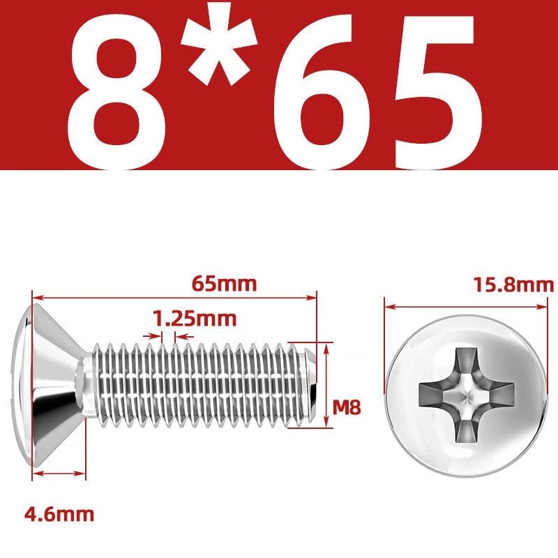Phillips Oval Head Machine Screws Stainless Steel — M1.6 to M10, All Sizes - HomeDIYer