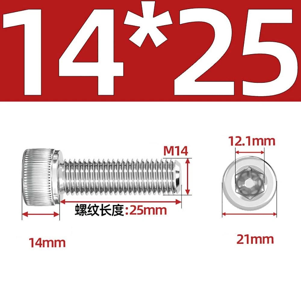Socket Head Cap Screws – A2 Stainless Steel, M6 to M24, Hex Drive (DIN 912)