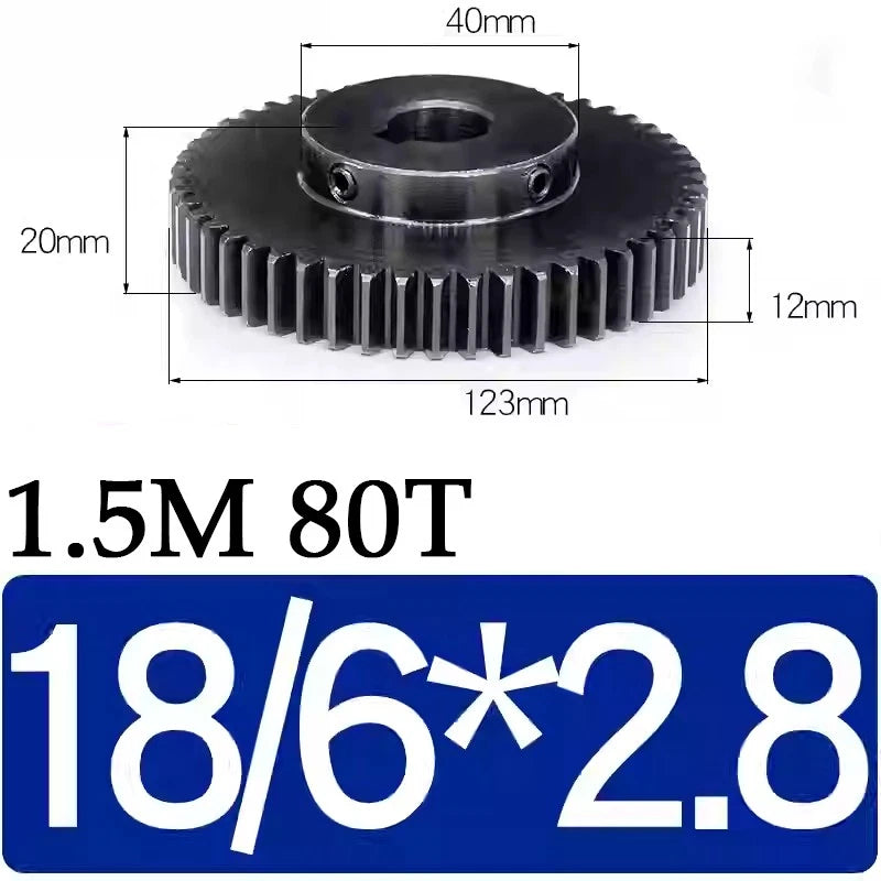 Spur Gears 1.5 Mod Transmission Gear With Step 45#Steel Pinion Motor Gear 30/80T