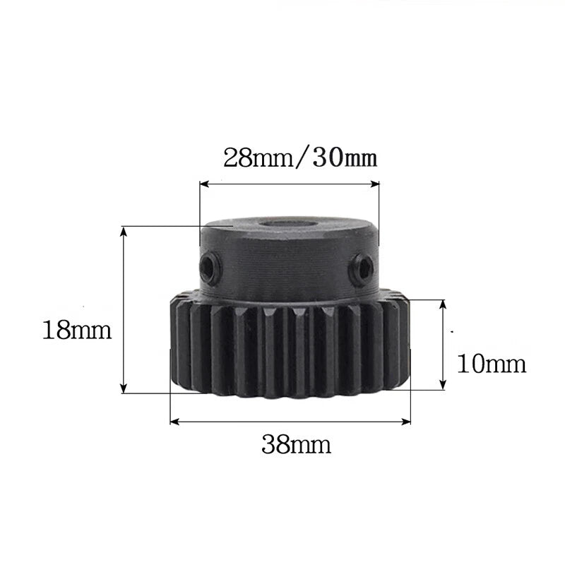 Mod 1 Steel 45# Spur Pinion Gear 10-39 Teeth Motor Gear 4-20mm Bore With Screw