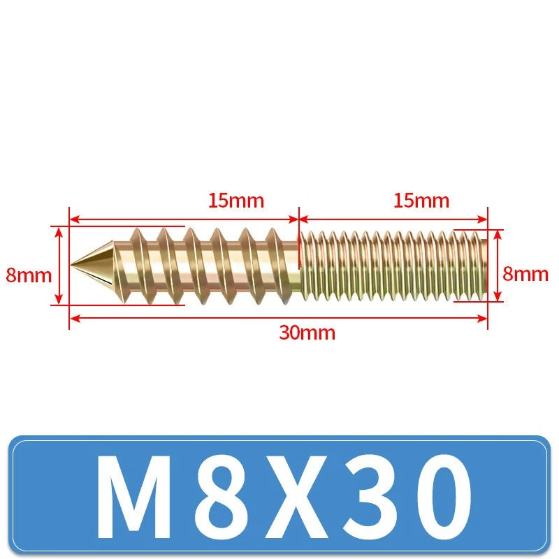 M4 M5 M6 M8 M10 M12 WOOD TO METAL DOWELS DOUBLE ENDED THREADED FURNITURE SCREWS