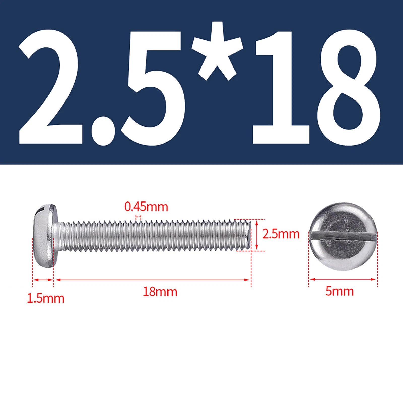M1.6 to M10 Slotted Cheese Head Machine Screws | A2 Stainless Steel DIN 84