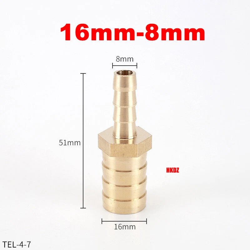 Brass Barbed Hosetail Straight Connector — Air Water Fuel Gas Hose Joiner