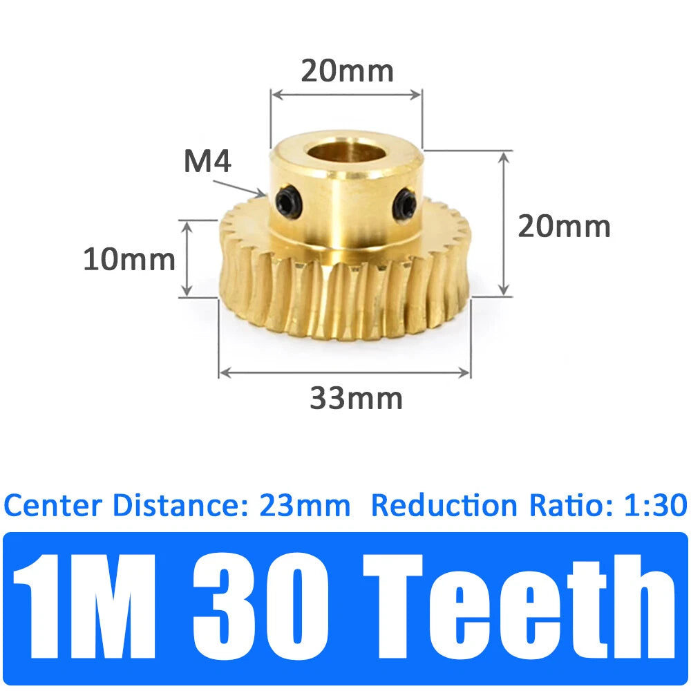 0.5/0.8/1/1.5 Module, 20 to 60 Teeth, Brass Worm Wheel Gear Shaft Hole 4mm-12mm