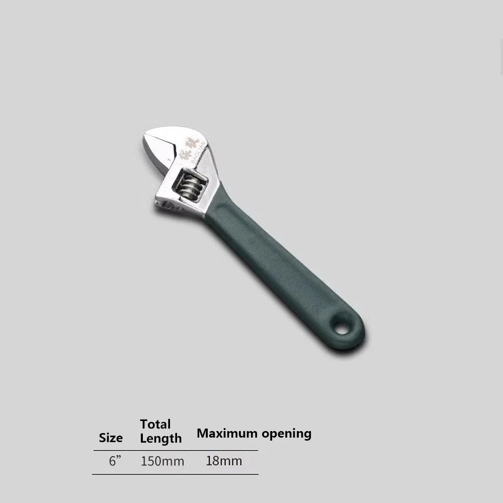 Adjustable Spanner Wrench 6" 8" To 24" Garage Tool Soft Grip Handle Metric Scale