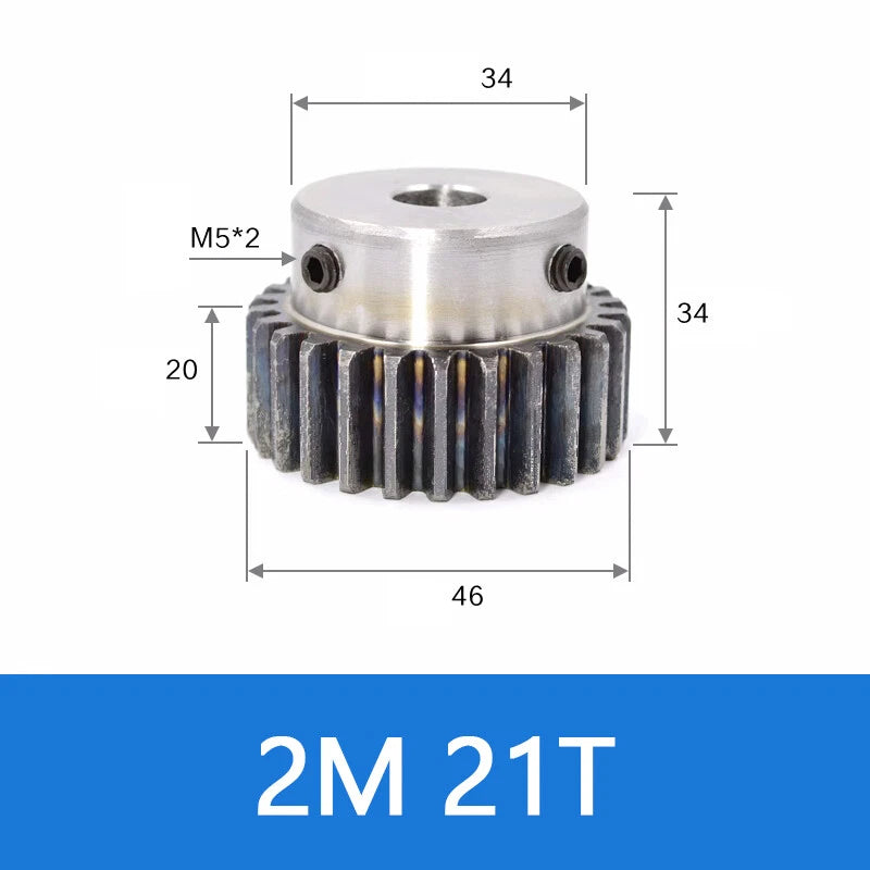Spur Gear 45# Steel Transmission Gear 1.5/2 Mod 12-27 Teeth With Step Motor Gear