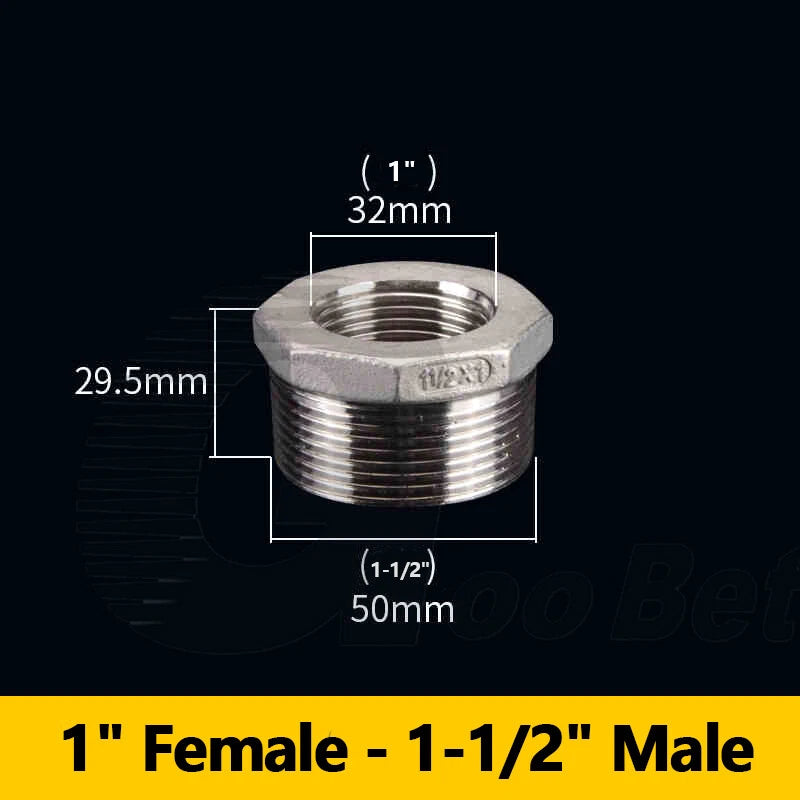 Reducing Bush BSPT Male Female Thread Pipe Fitting – Stainless Steel 304 (A2)