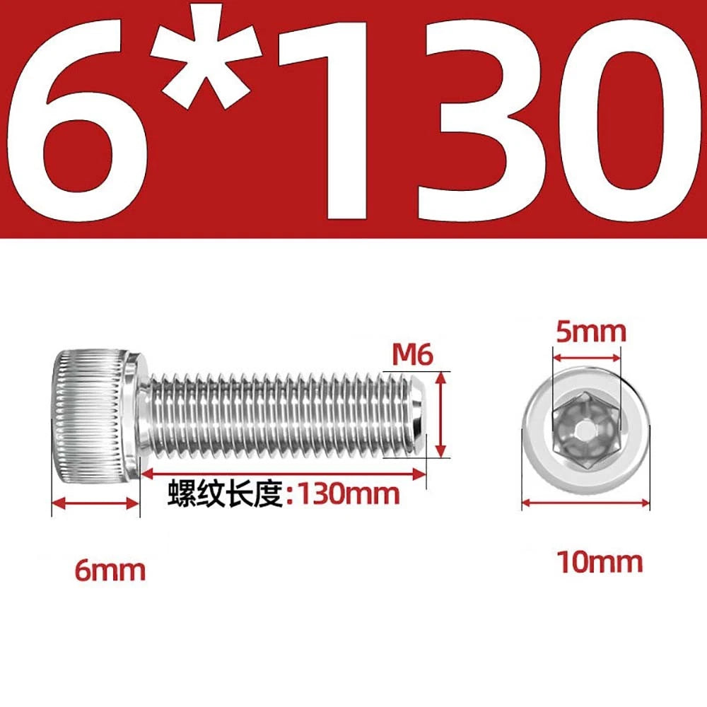 Socket Head Cap Screws – A2 Stainless Steel, M6 to M24, Hex Drive (DIN 912)