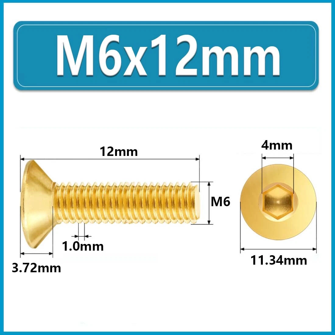 Solid Brass Hex Socket Countersunk Machine Screws – M3 to M12, Allen Drive, Flat Head (8–50mm)