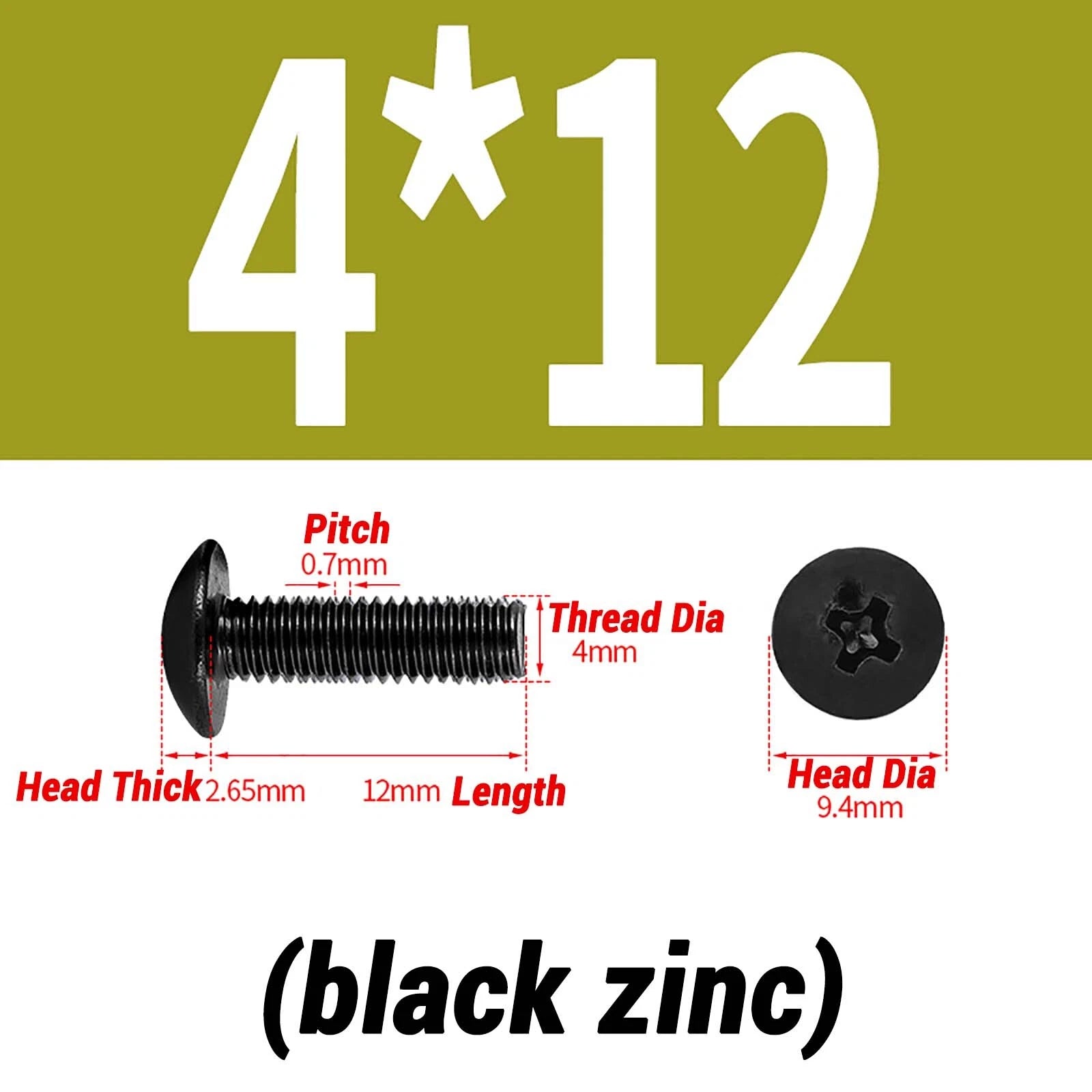 M2–M6 Pan Head Self‑Tapping Sheet Metal Screws – Black Oxide Carbon Steel