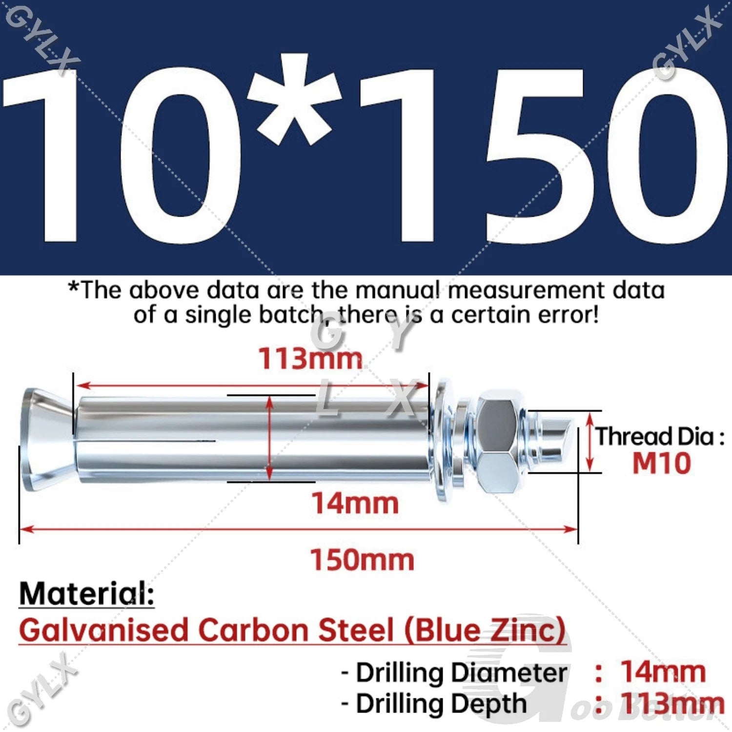 Concrete Expansion Bolts Wall Anchor Screws — M6 to M20 | Stainless Steel & Zinc Plated