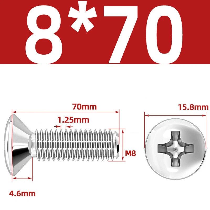 Phillips Oval Head Machine Screws Stainless Steel — M1.6 to M10, All Sizes - HomeDIYer