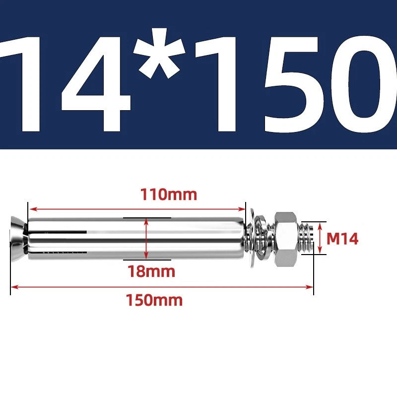 M6-M20 Stainless Steel Concrete Expansion Anchor Bolts – Extra Long