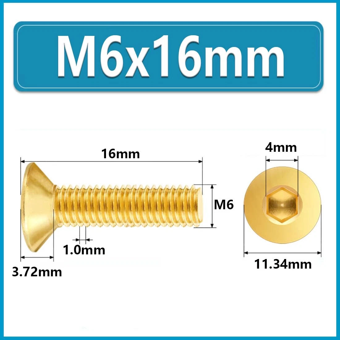 Solid Brass Hex Socket Countersunk Machine Screws – M3 to M12, Allen Drive, Flat Head (8–50mm)
