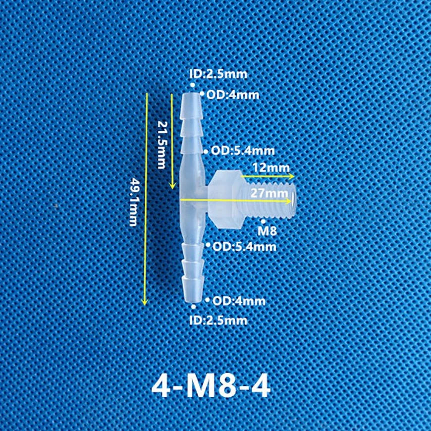 Plastic T Joiner Barbed X Male Thread Hose Connector Pipe Fittings Air Water