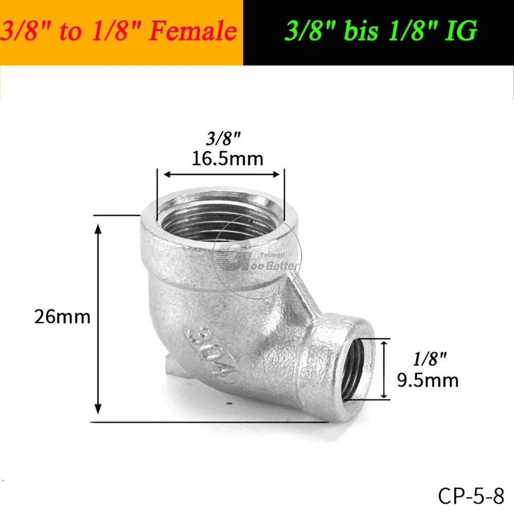 A2 Stainless Steel BSP Reducer Elbow Pipe Fittings | 1/8" to 4" Male Female