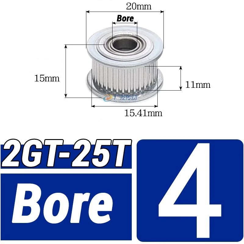 GT2 Timing Belt Pulley 16-100 Teeth 6-10mm Teeth Width Bore 3mm-25mm For 3D