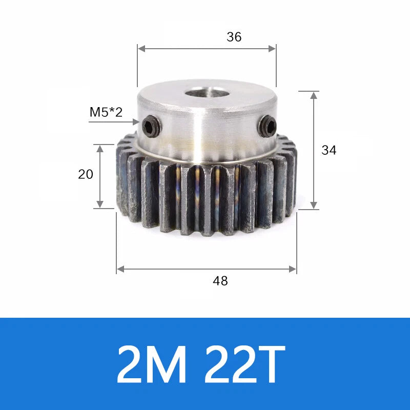 Spur Gear 45# Steel Transmission Gear 1.5/2 Mod 12-27 Teeth With Step Motor Gear