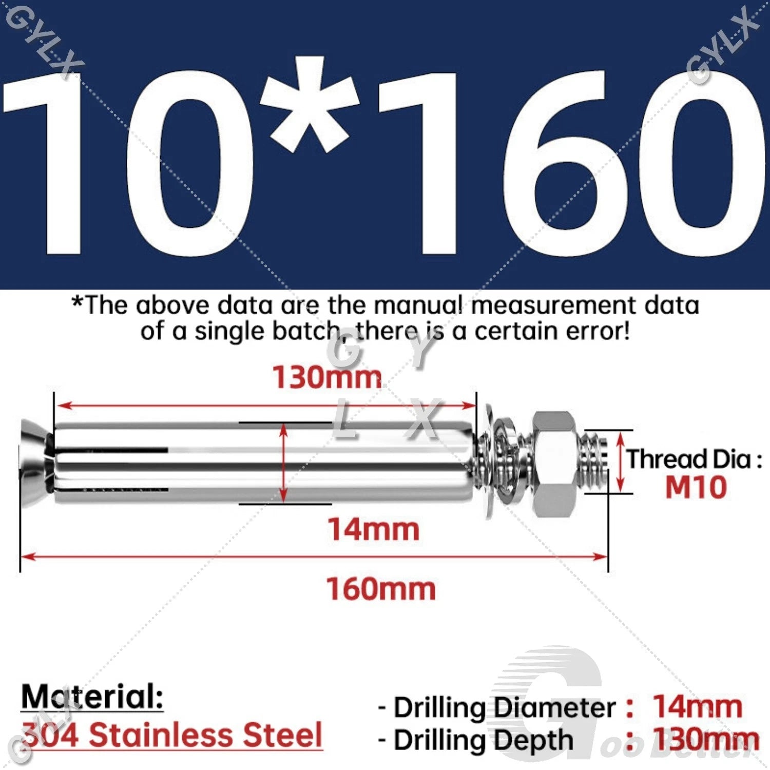 Concrete Expansion Bolts Wall Anchor Screws — M6 to M20 | Stainless Steel & Zinc Plated