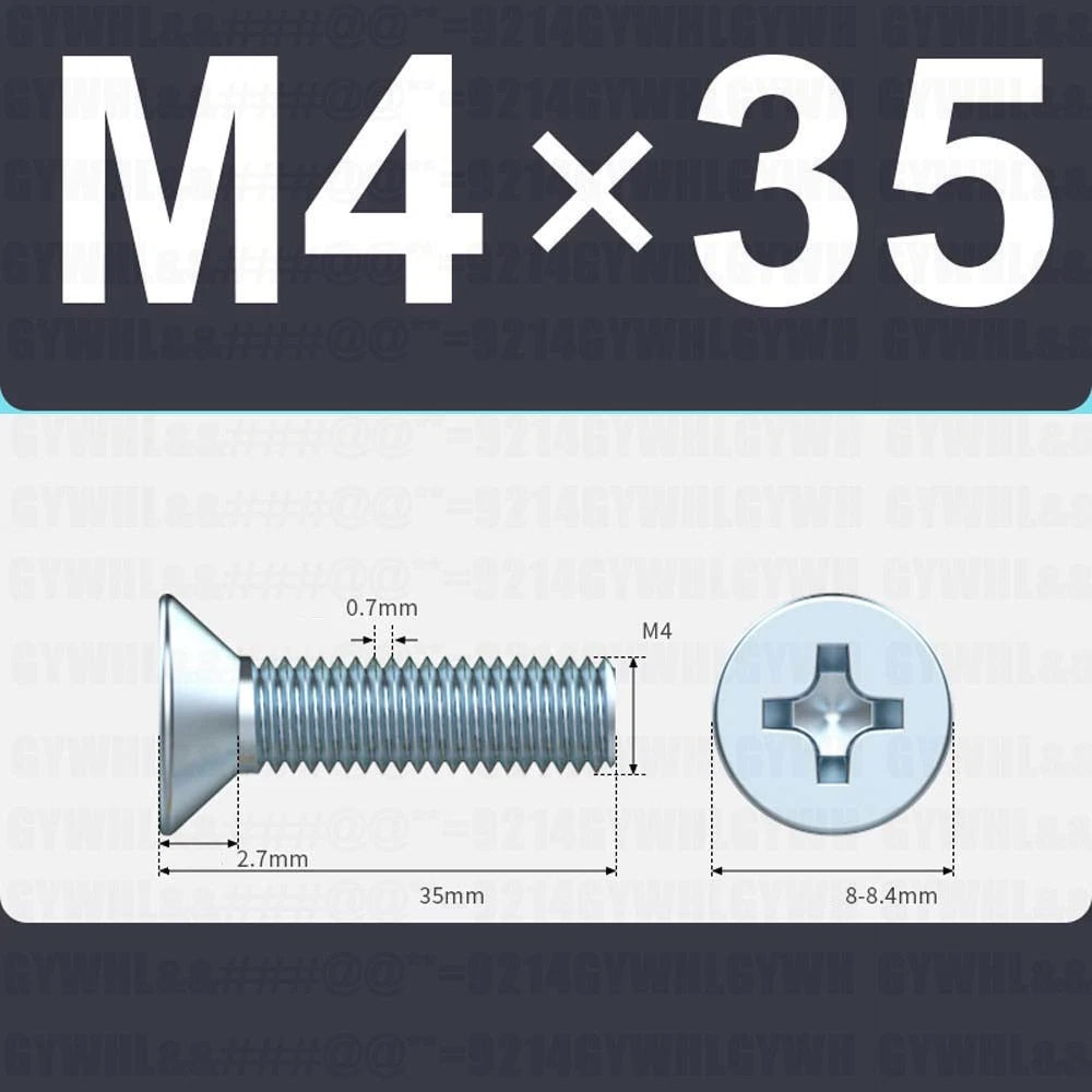 M3–M12 Zinc Plated Phillips Countersunk Machine Screws DIN 965 | Flat Head Bolts